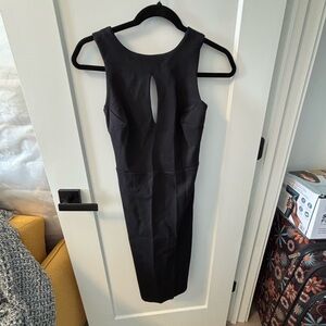 Guess Black Midi Sheath Dress with Front Keyhole